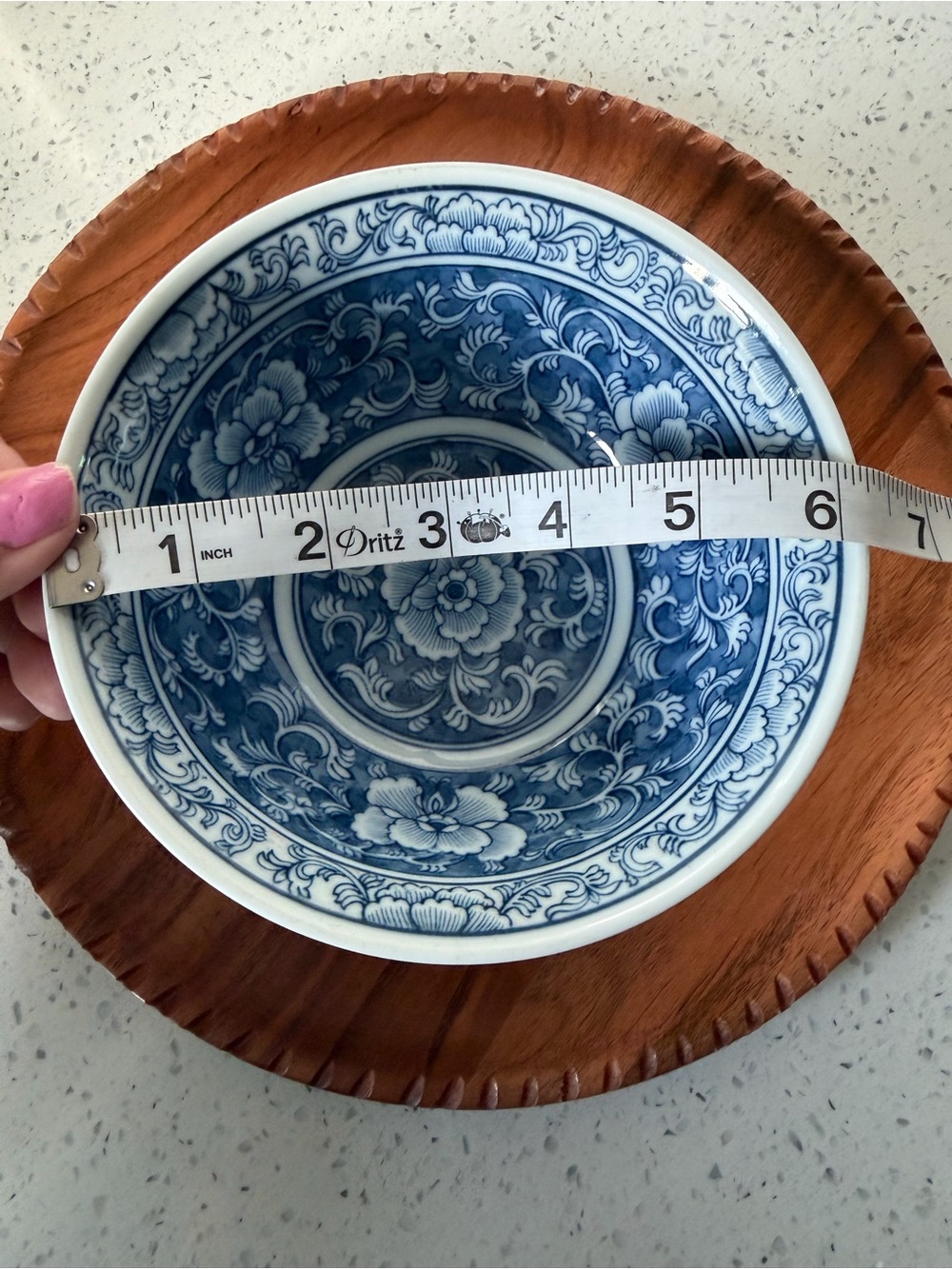 Blue and White vintage Chinoiserie Hollywood Regency Bowl - Picture 4 of 4